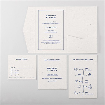 Faire-part mariage allez viens ! - Vue d'ensemble intérieur