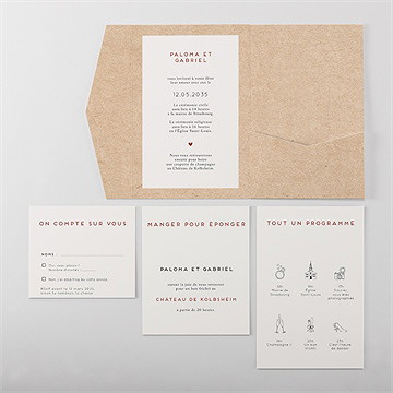 Faire-part mariage champagne - Vue d'ensemble intérieur