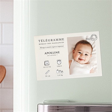 Faire-part naissance télégramme picto