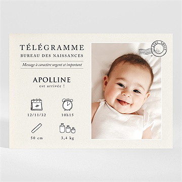 Faire-part naissance télégramme picto - Mise en situation