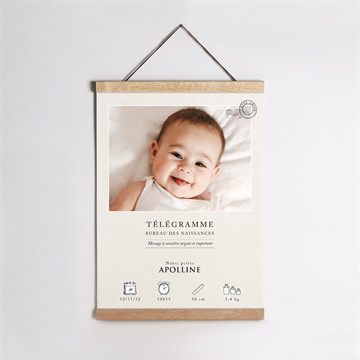 Affiche naissance télégramme picto