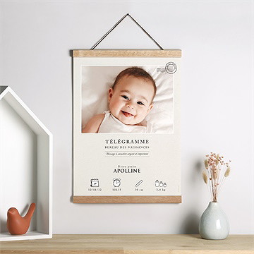 Affiche naissance télégramme picto - Mise en situation