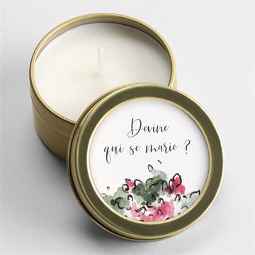 Bougie mariage jolie devinette pochette duo