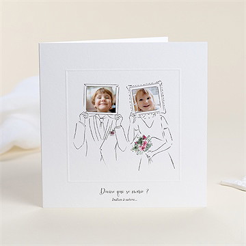 Faire-part mariage jolie devinette gaufrage