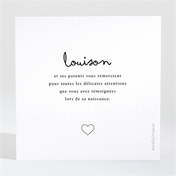 Remerciement naissance grand bonheur - Dos de la carte