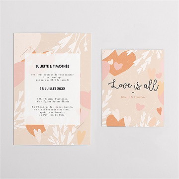 Faire-part mariage love is all - Vue d'ensemble
