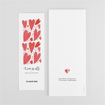 Faire-part mariage coeurs photomaton - Dos du faire-part