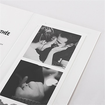 Faire-part mariage coeurs photomaton - Détail du faire-part