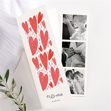 Remerciement mariage coeurs