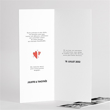 Remerciement mariage coeurs - Détail de l'intérieur