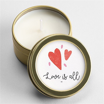 Bougie mariage coeurs or