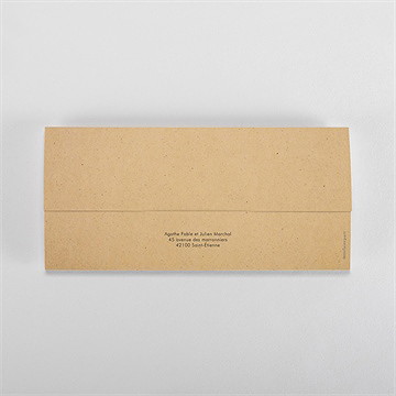 Faire-part mariage passeport vintage pochette duo - Dos du faire-part