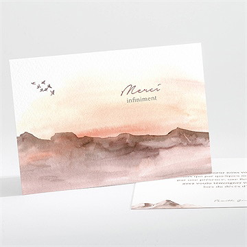 Remerciement décès crépuscule en aquarelle