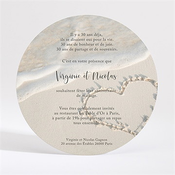 Invitation anniversaire de mariage sous le soleil rond - Dos de la carte