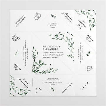 Invitation anniversaire de mariage douceurs végétales cocotte - Intérieur de la cocotte dépliée