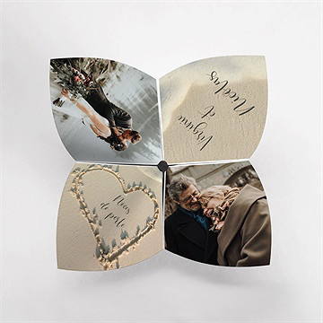 Invitation anniversaire de mariage sous le soleil cocotte - Vue du dessus