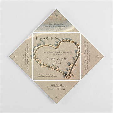 Invitation anniversaire de mariage sous le soleil cocotte - Intérieur de la cocotte pliée