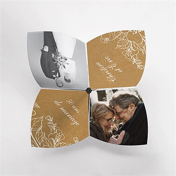 Invitation anniversaire de mariage partageons cocotte - Vue du dessus