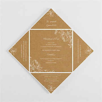 Invitation anniversaire de mariage partageons cocotte - Intérieur de la cocotte pliée