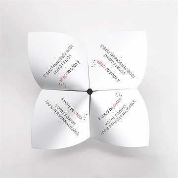 Invitation anniversaire de mariage 100% création cocotte ! - Vue du dessus