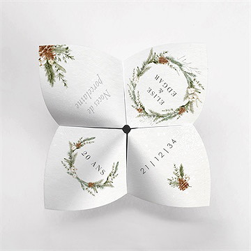 Invitation anniversaire de mariage hivernale - Vue du dessus