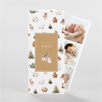 Faire-part naissance noël