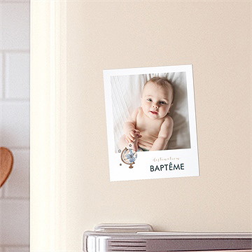 Faire-part de baptême mon passeport bapteme duo - Mise en situation