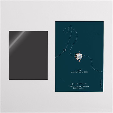 Faire-part de baptême mon passeport bapteme duo - Dos du faire-part