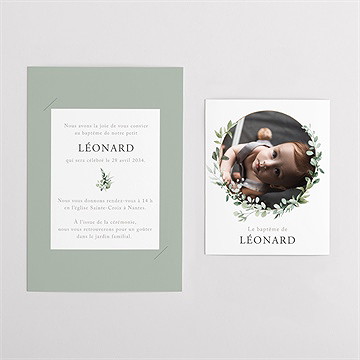 Faire-part de baptême l'eucalyptus duo - Vue d'ensemble