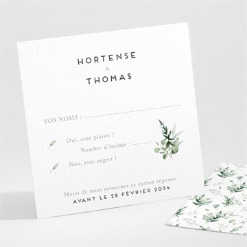 Carton réponse mariage amour elegant étui