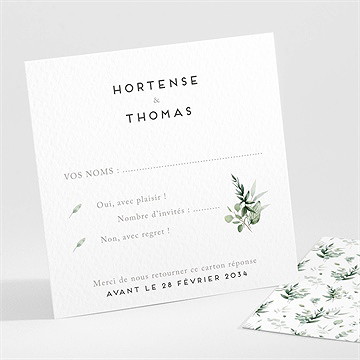 Carton réponse mariage amour elegant