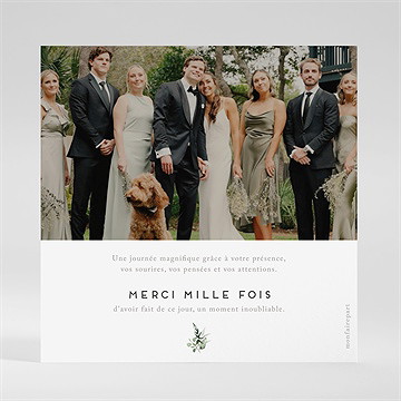 Remerciement mariage amour elegant - Dos du remerciement