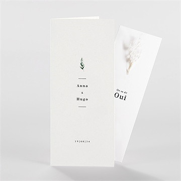 Faire-part mariage emeraude fleur séchée