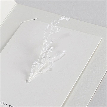 Faire-part mariage emeraude fleur séchée - Vue zoomée