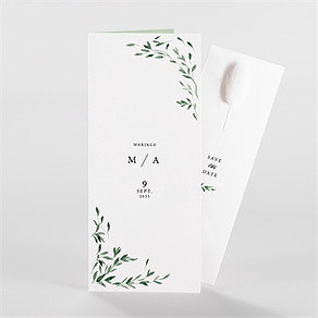 Faire-part mariage l'olivier fleur séchée
