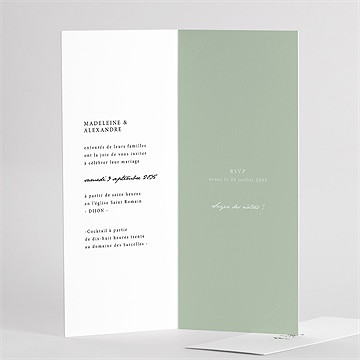 Faire-part mariage l'olivier fleur séchée - Intérieur du faire-part 2