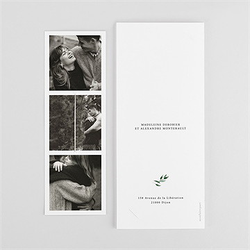 Faire-part mariage l'olivier fleur séchée - Dos du faire-part