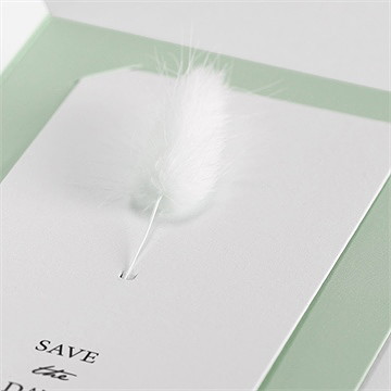 Faire-part mariage l'olivier fleur séchée - Vue zoomée