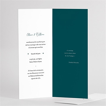 Faire-part mariage notre union fleur séchée - Intérieur du faire-part 2