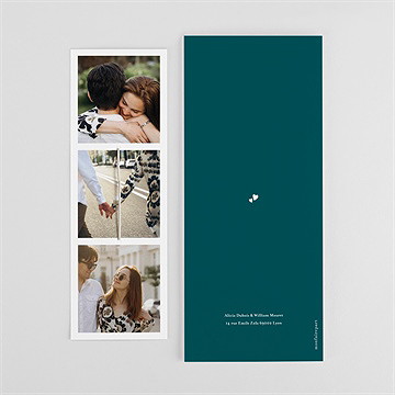 Faire-part mariage notre union fleur séchée - Dos du faire-part