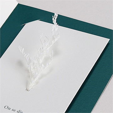 Faire-part mariage notre union fleur séchée - Vue zoomée