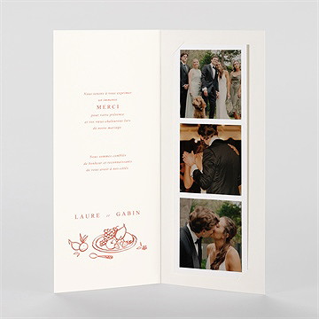 Remerciement mariage a l'italienne - Intérieur du faire-part