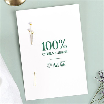 Faire-part mariage création portrait fleur séchée