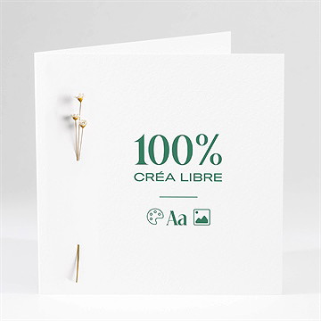 Faire-part mariage création pliée fleur séchée