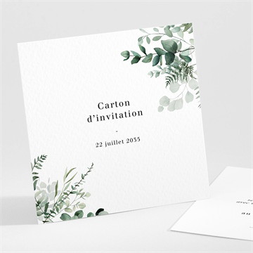 Carton d'invitation mariage végétal étiquette