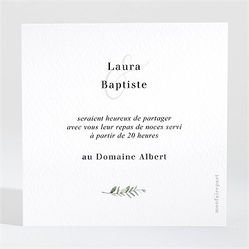 Carton d'invitation mariage végétal - Dos du carton