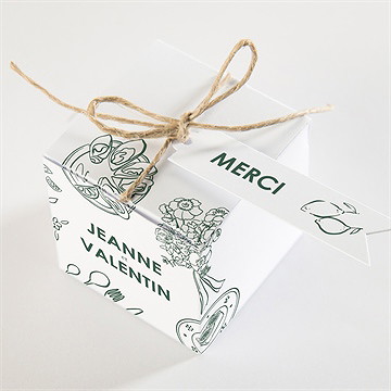 Boîte de dragées mariage pas le choix - Dessus de la boîte