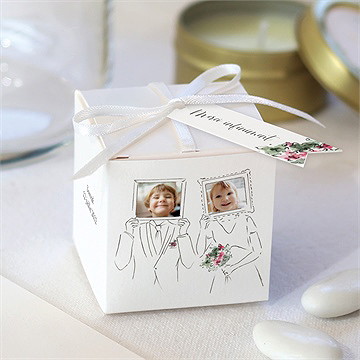 Boîte de dragées mariage jolie devinette