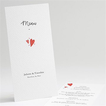 Menu mariage coeurs