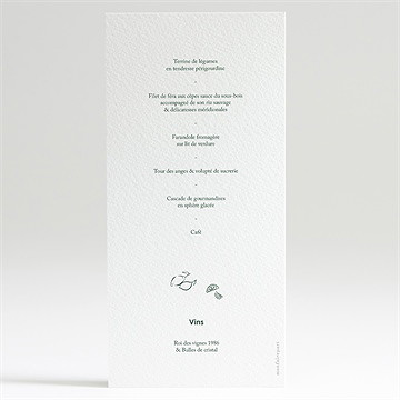 Menu mariage pas le choix - Dos du menu